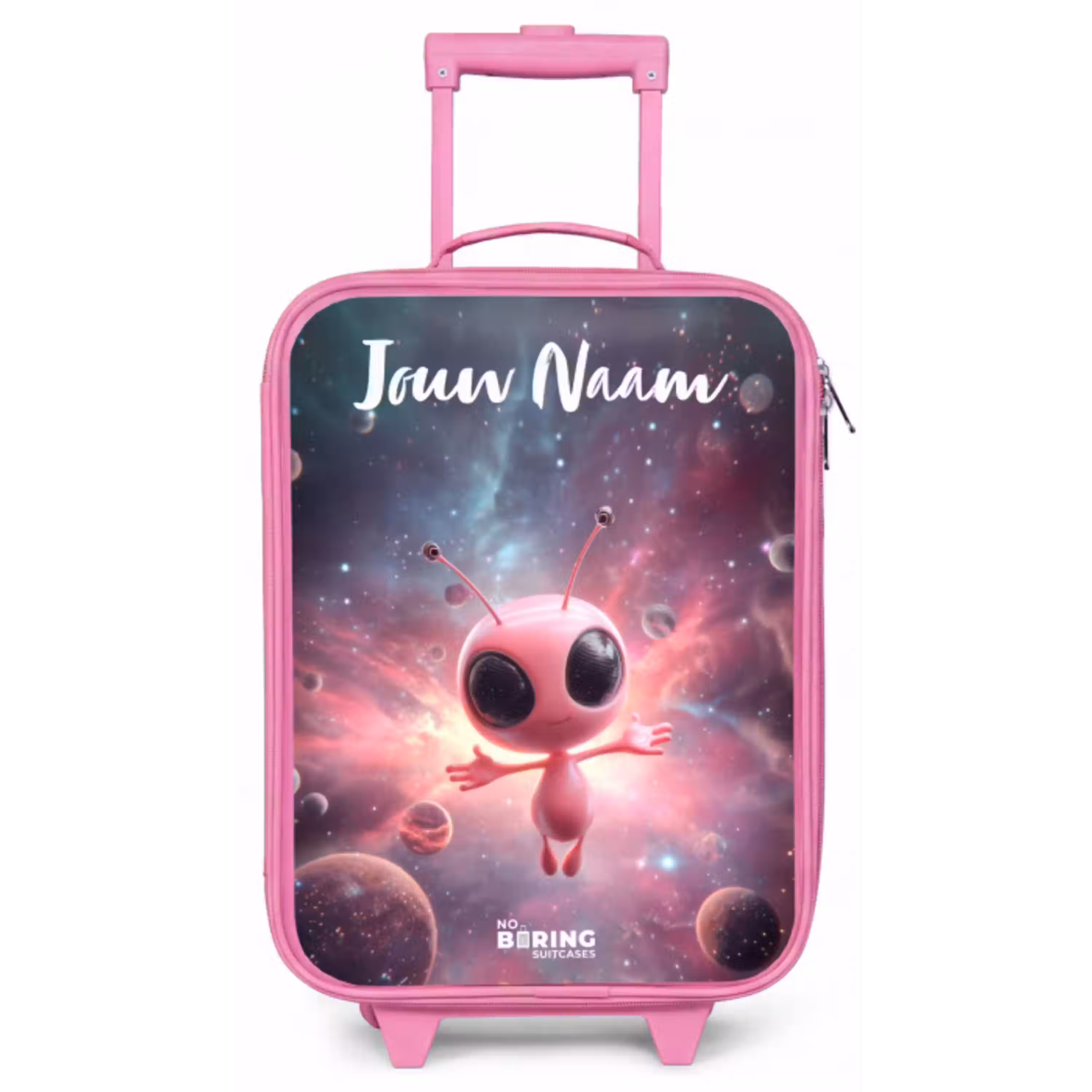 Roze Alien in Sterrennevel Kinderkoffer - Roze klein -zz3dotto