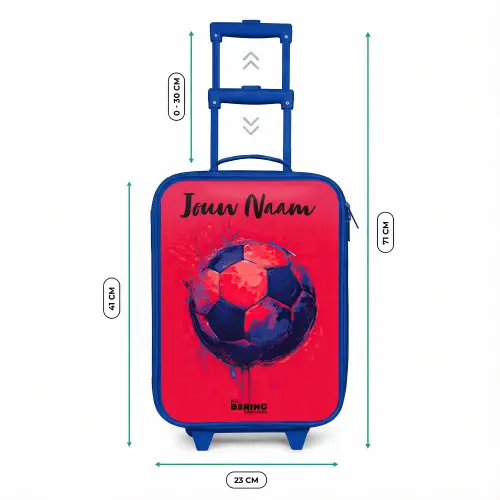 Voetbalvibes - Verf - Blauw - Rood Kinderkoffer - Blauw klein -productfoto_formaten