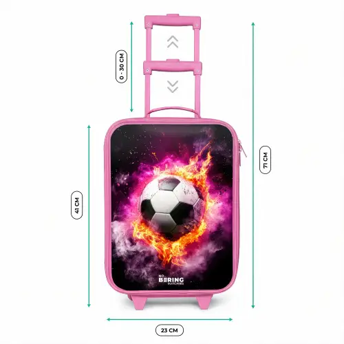 Voetbal in roze vuur explosie Kinderkoffer - Roze klein -productfoto_formaten