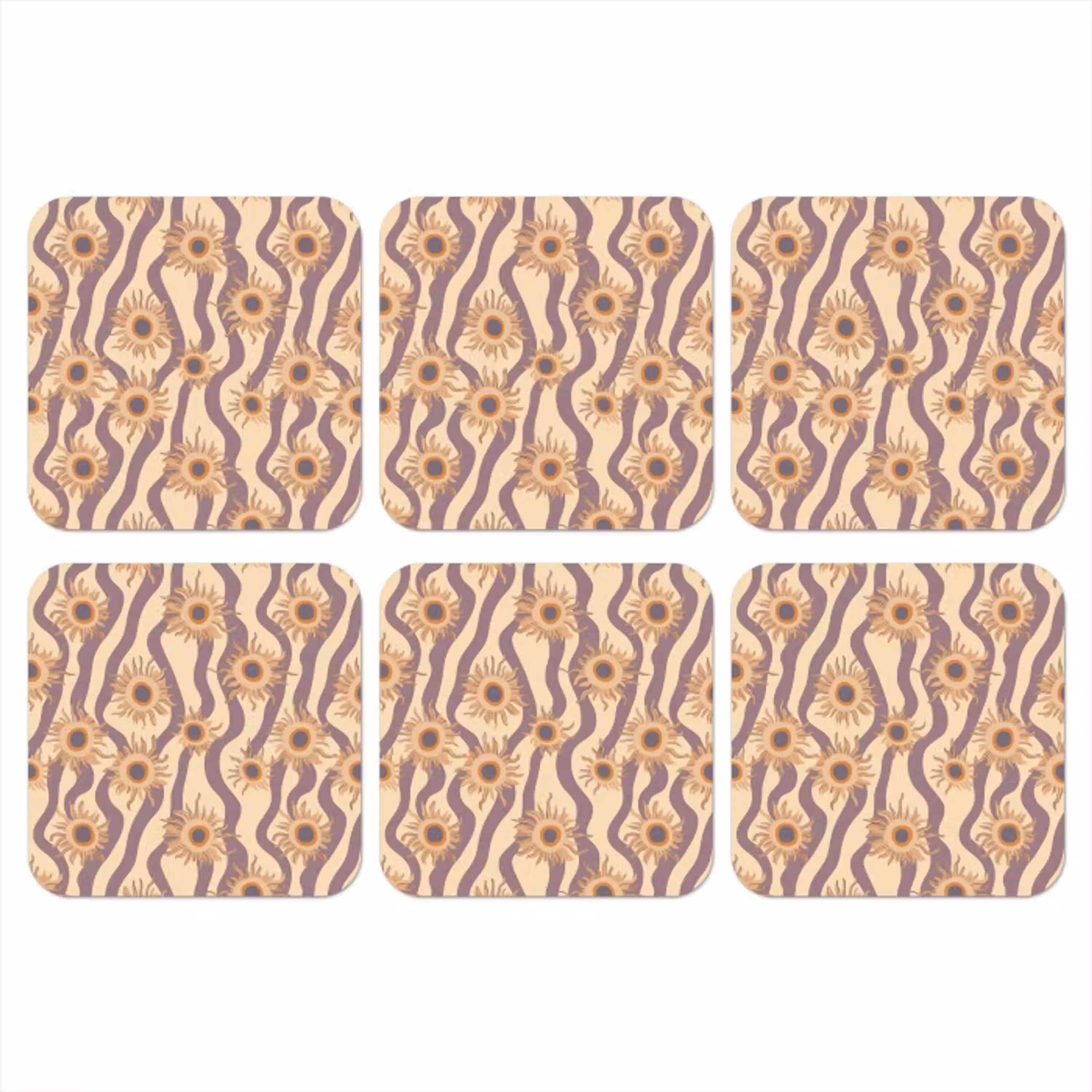 Bohemian - Vibe - Lavendelpaars onderzetter kurk middel 366 -3d