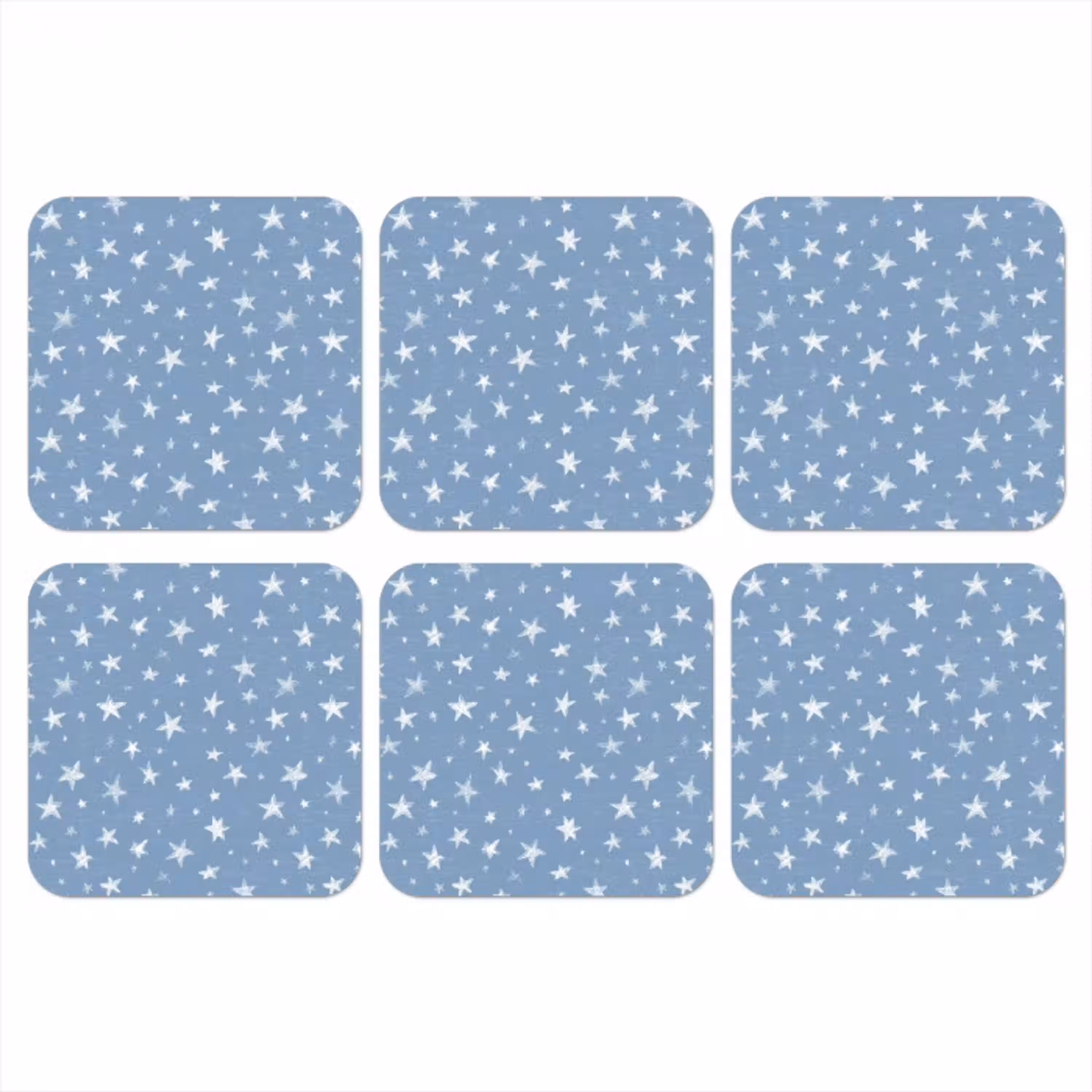 Sterretjes - Patroon - Blauw onderzetter kurk middel 366 -3d