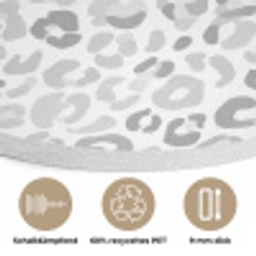 Luipaard - Motief - Grijs Akoestische PET Vilt - Rond klein 838 -closeup_DE