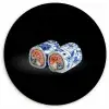 Sushi - Delfts blauw - Rijst - Vis - Elegant KitchenYeah - Keuken - Wandcirkel Forex klein -3d