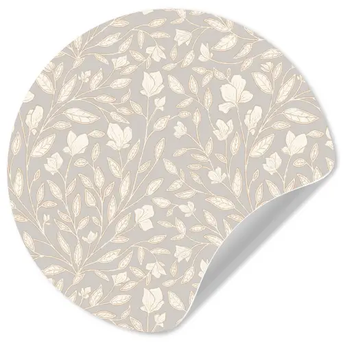 Bloemen - Steel - Blaadjes Wandcirkel behangsticker klein 186 -3d