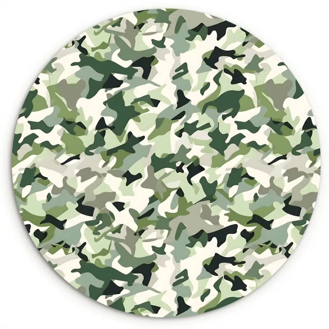 Abstract - Camouflage - Groen Wandcirkel plexiglas klein 852 -3d
