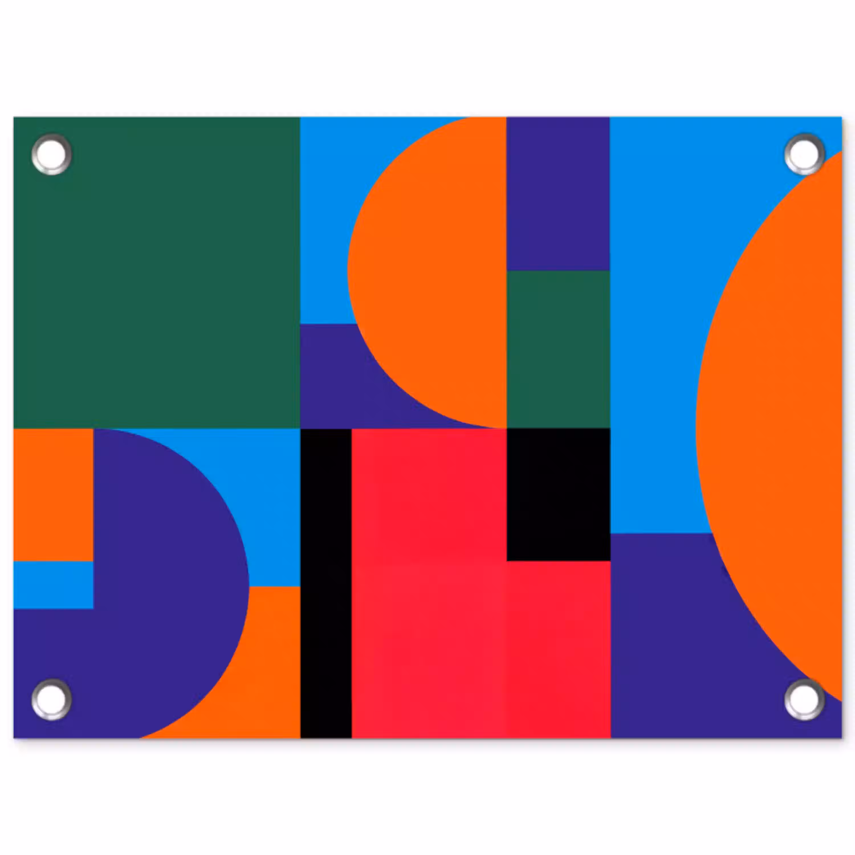 Geometrisch - Abstract - Vormen - Kleurrijk - Modern tuinposter los doek klein -3d
