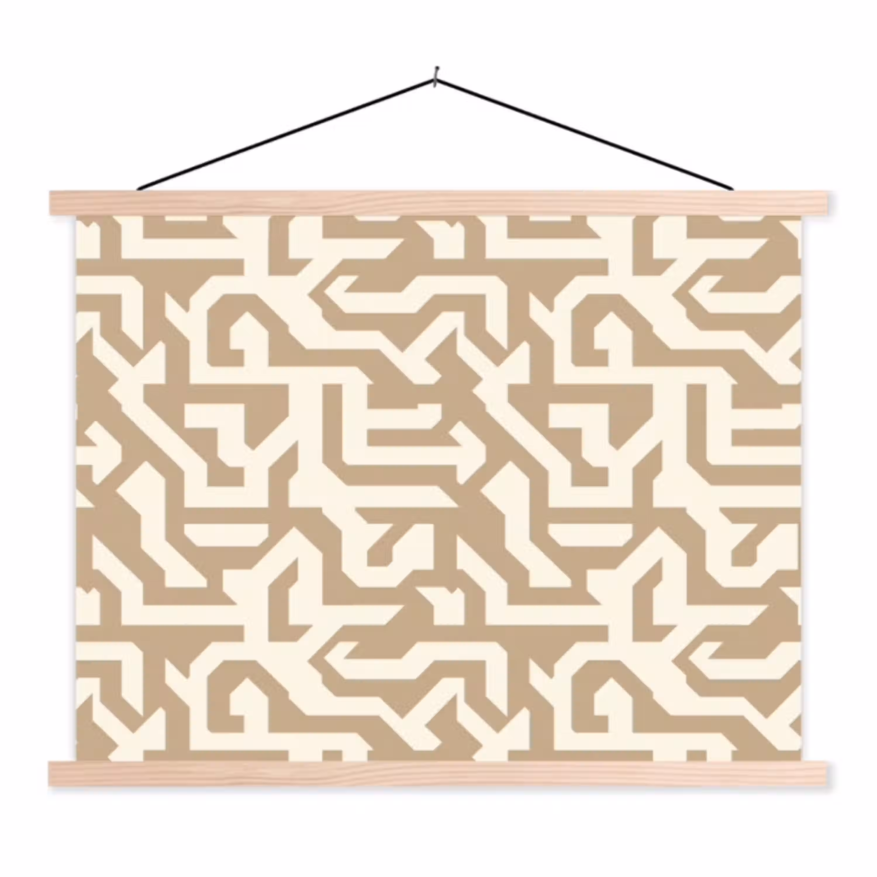 Modern - Abstract - Beige textielposter latten blank klein 122 -3d
