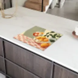 Citroenen - Glas - Tafelkleed - Geblokt Inductie beschermer vinyl 3mm middel -sfeer8