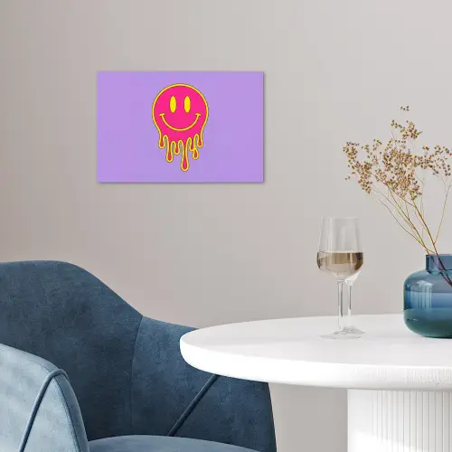 Smiley - Drip - Neon poster papier klein -sfeer3