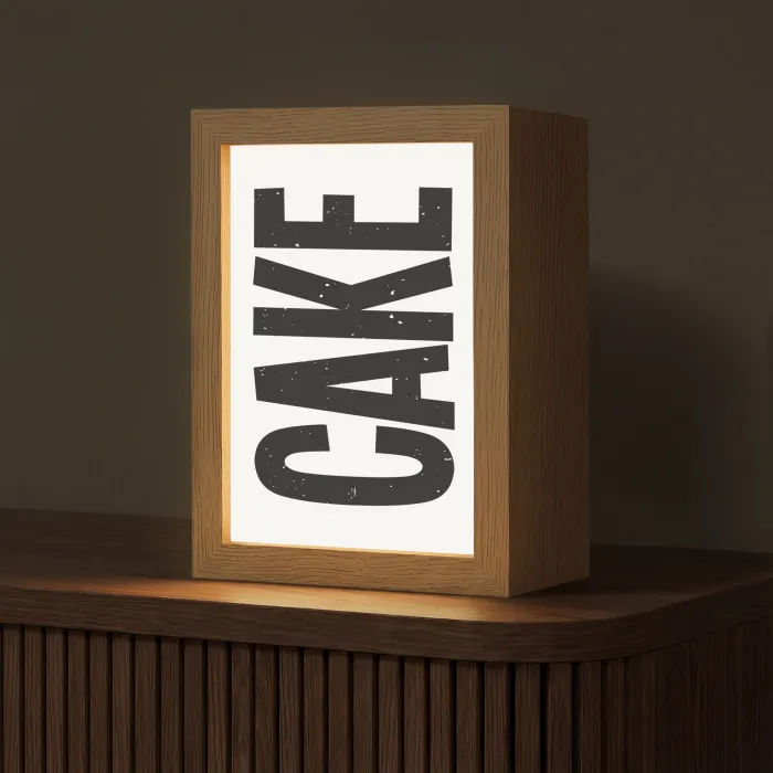 Zwart - Cake - Eten - Decoratie Light Box met kabel (Tafellamp) klein -z3d_website