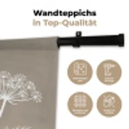 Grafisch - Fluitenkruid - Taupe Wandkleed katoen klein -tsfeer2_DE