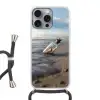 Glazenfles - Post - Zee - Zand Hoesje iPhone 16 Pro Max met koord klein -3d