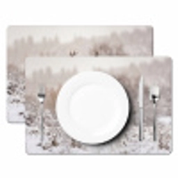 Edelhert - Bos - Sneeuw - Winter - Majestueus Placemat vinyl groot -zzsfeer2_Kitchenyeah-website