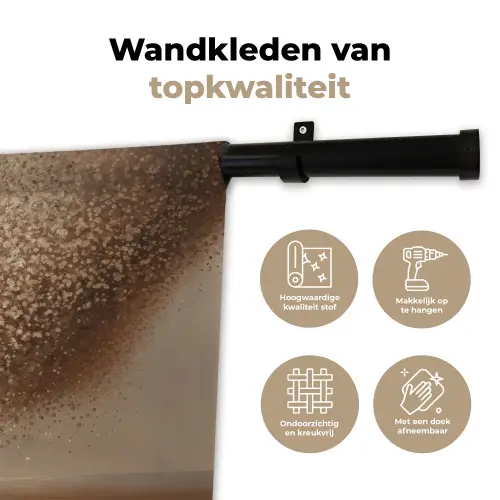 Bootje - Blaadjes - Goud - Water Wandkleed katoen klein -sfeer2