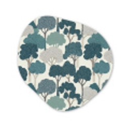 Modern - Bomen - Bos - Patroon - Blauw Wandcirkel Organisch Aluminium middel 851 -3d