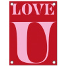 Rood - Love - Valentijn - Roze tuinposter los doek klein -3d