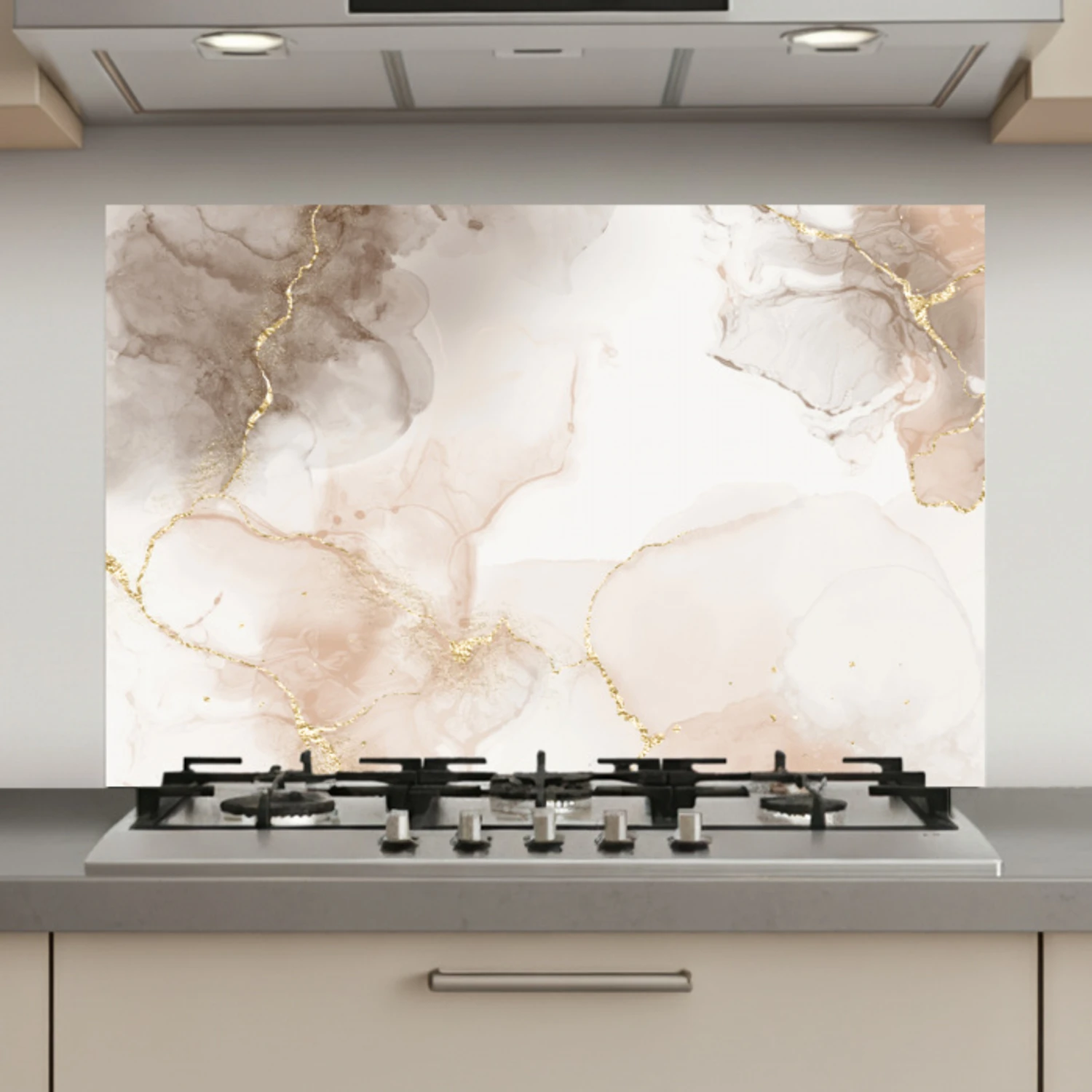 Marmer - Bruin - Gouden keuken achterwand spatscherm klein -3d_website