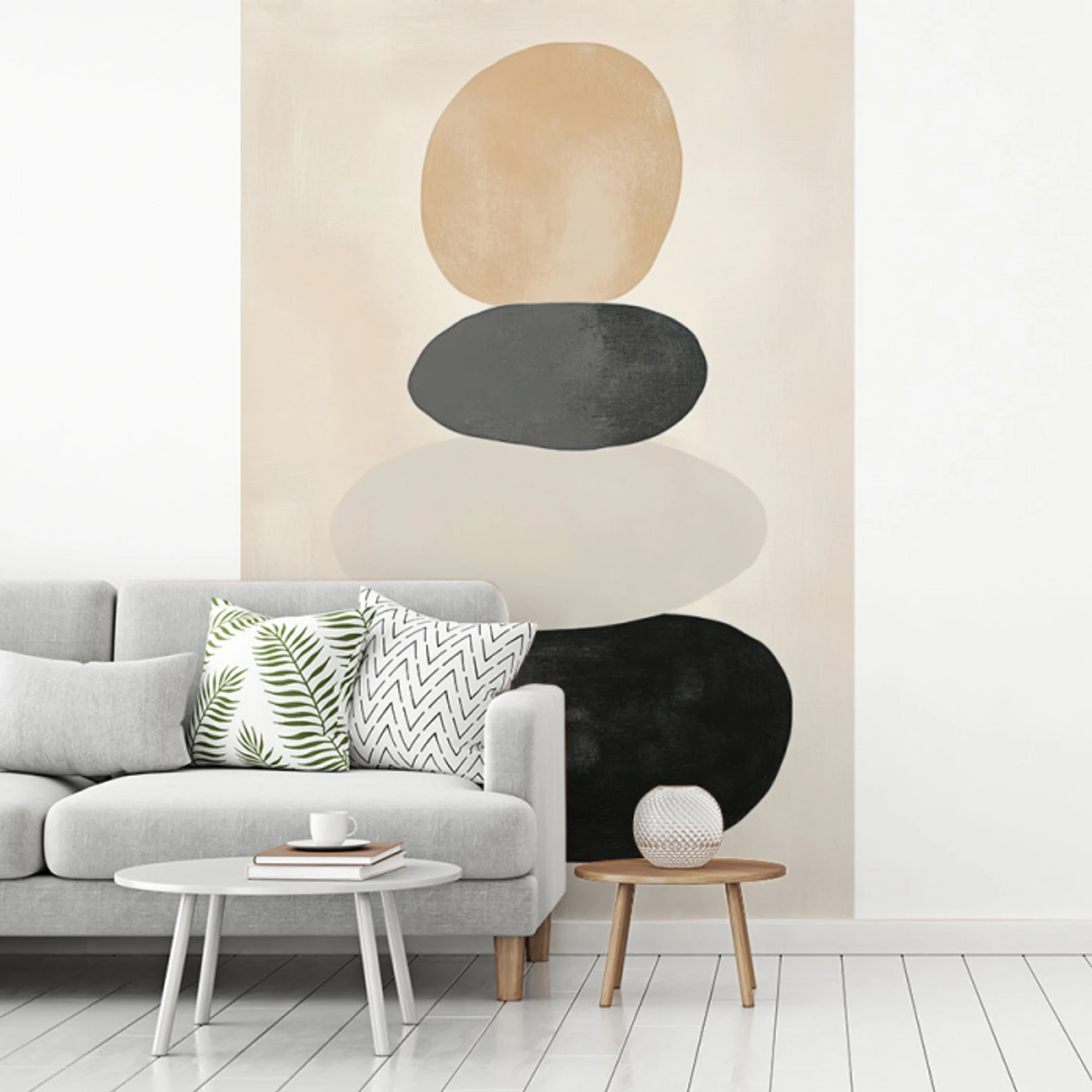 Japandi - Wabi sabi - Beige fotobehang vinyl groot -woonkamer