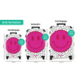 Smiley - Roze - Stippen NBS - Handbagage koffer - Volwassenen Unisex middel zzzzzzVergelijking_3NL