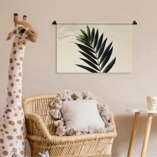 Palmblad - Donkere bladen - Subtiel Wandkleed katoen klein -wsfeer5_kind