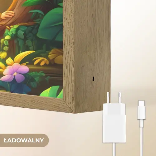 Olifant - Appje - Jungle - Kleurrijk Light Box met batterij (Wandlamp kind) middel -USP_websiteoplaadbaarNL