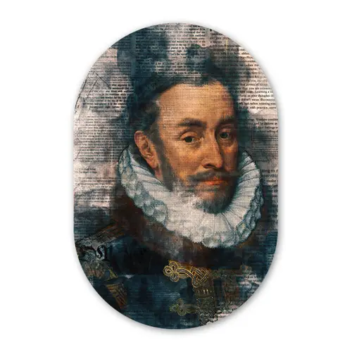 Willem van Oranje - Adriaen Thomasz - Krant Wandcirkel Ovaal Forex klein -3d