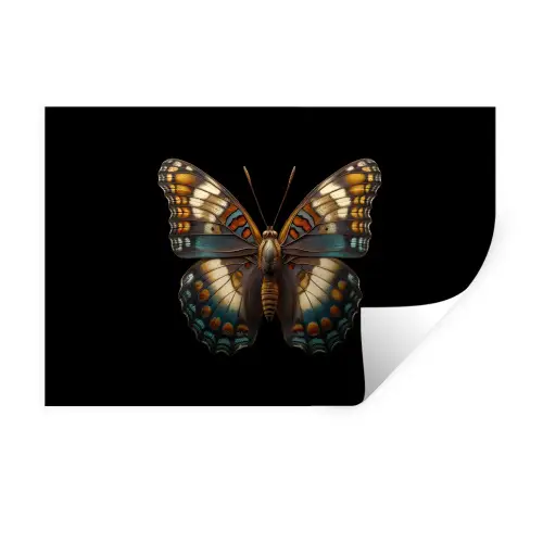 Vlinder - Kleurrijk - mozaïekachtig Muursticker klein -3d