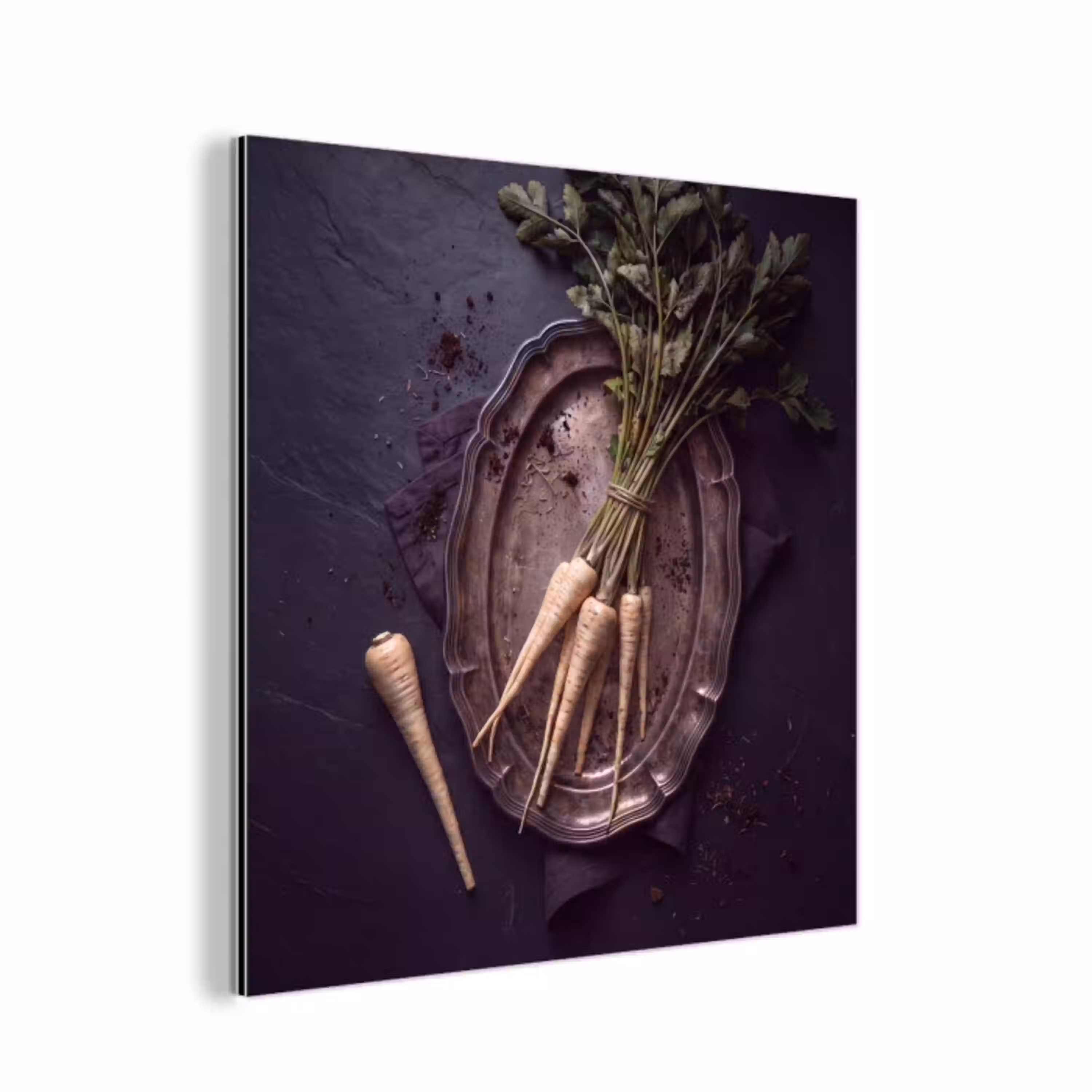 Groenten - Still-leven - Donker aluminium wit klein -3d
