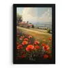 Klaprozen - Rood - Heuvels - Landschap fotolijst zwart zonder passe partout klein -3d