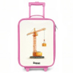 Torenkraan - Getekend - Oranje Kinderkoffer - Roze klein -3d