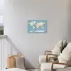Wereldkaart - Oceaan - Realistisch - Blauw Tuinposter op houten frame 2 cm dik klein -sfeer1