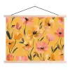 Bloemen - Geschilderd - Geel textielposter latten blank klein -3d