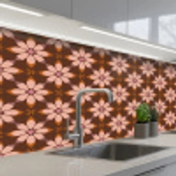Klassiek - Retro - Bruin keuken achterwand 2 middel 871 -3d_schuin