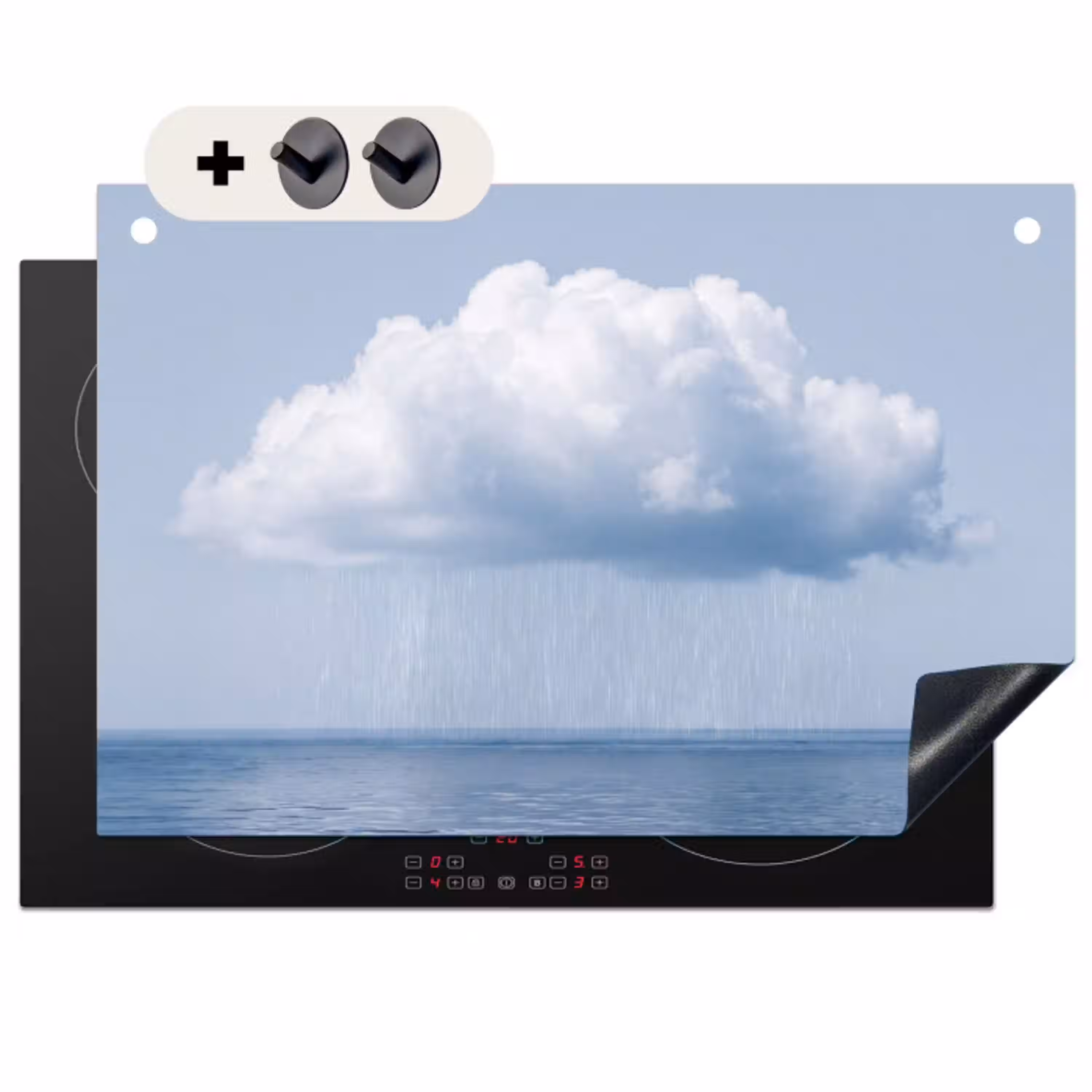 Wolk - Regen - Natuur Inductie beschemer met haakjes klein -3d