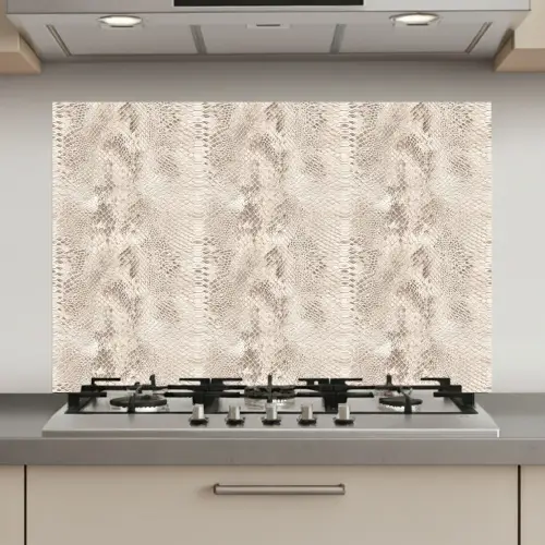 Slang - Patroon - Beige keuken achterwand spatscherm klein 900 -3d_website