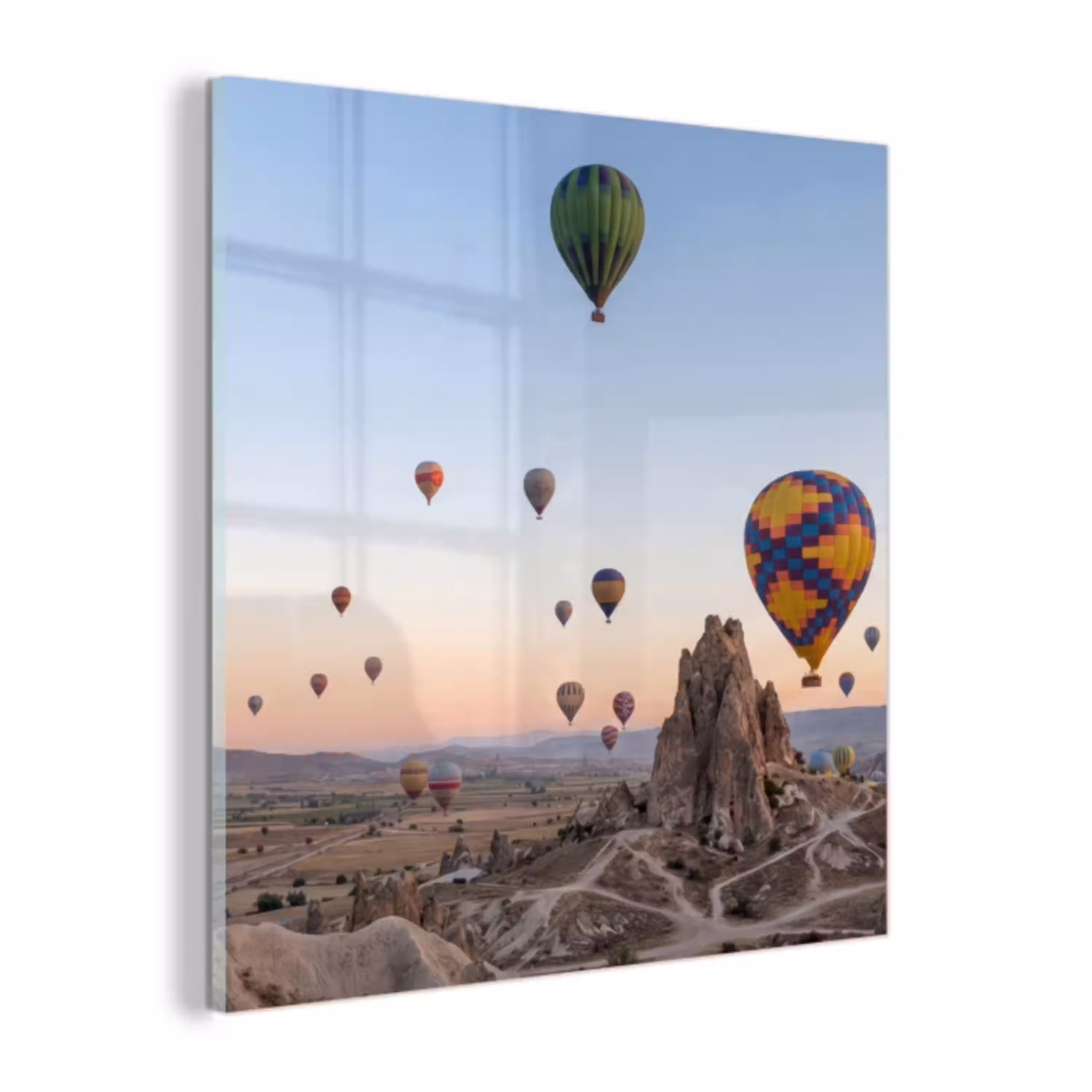 Luchtballonnen - Rotsen - Zonsopgang plexiglas 5mm klein -z3d