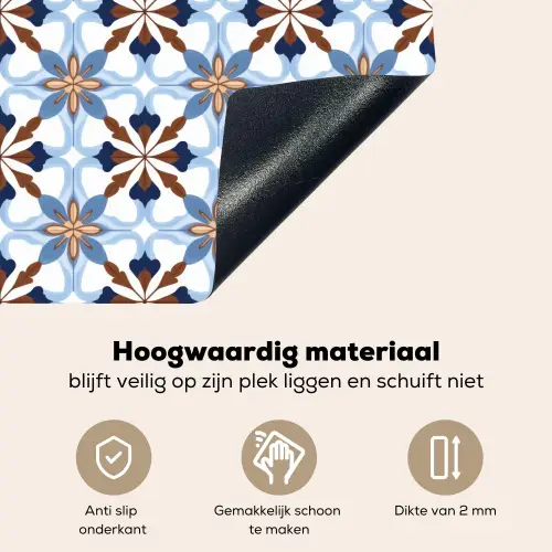 Ornament - Tegel - Kleurrijk Inductie beschemer met haakjes klein 777 -ky-onderkant-nl