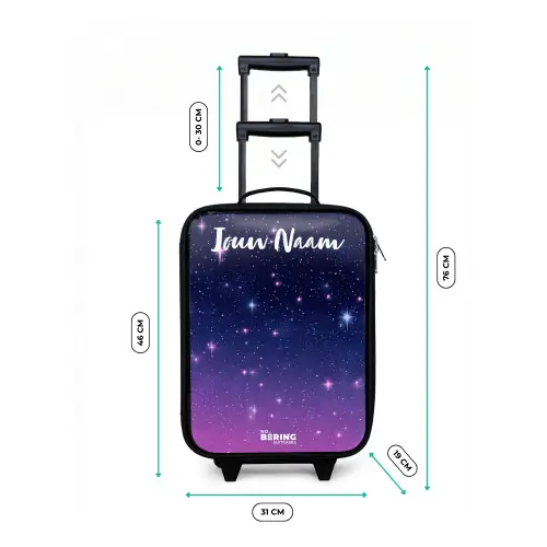 Sterren - Galaxy - Blauw - Roze Kinderkoffer - Zwart klein -productfoto_formaten