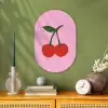 Kersen - Roze - Illustratie Wandcirkel Ovaal Forex klein -sfeer2