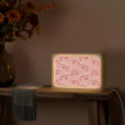 Garnalen - Stippen - Roze Light Box met kabel (Tafellamp) klein 924 -sfeer4