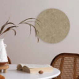 Beige - Marmer - Witte aders Akoestische PET Vilt - Rond klein 838 -sfeer3