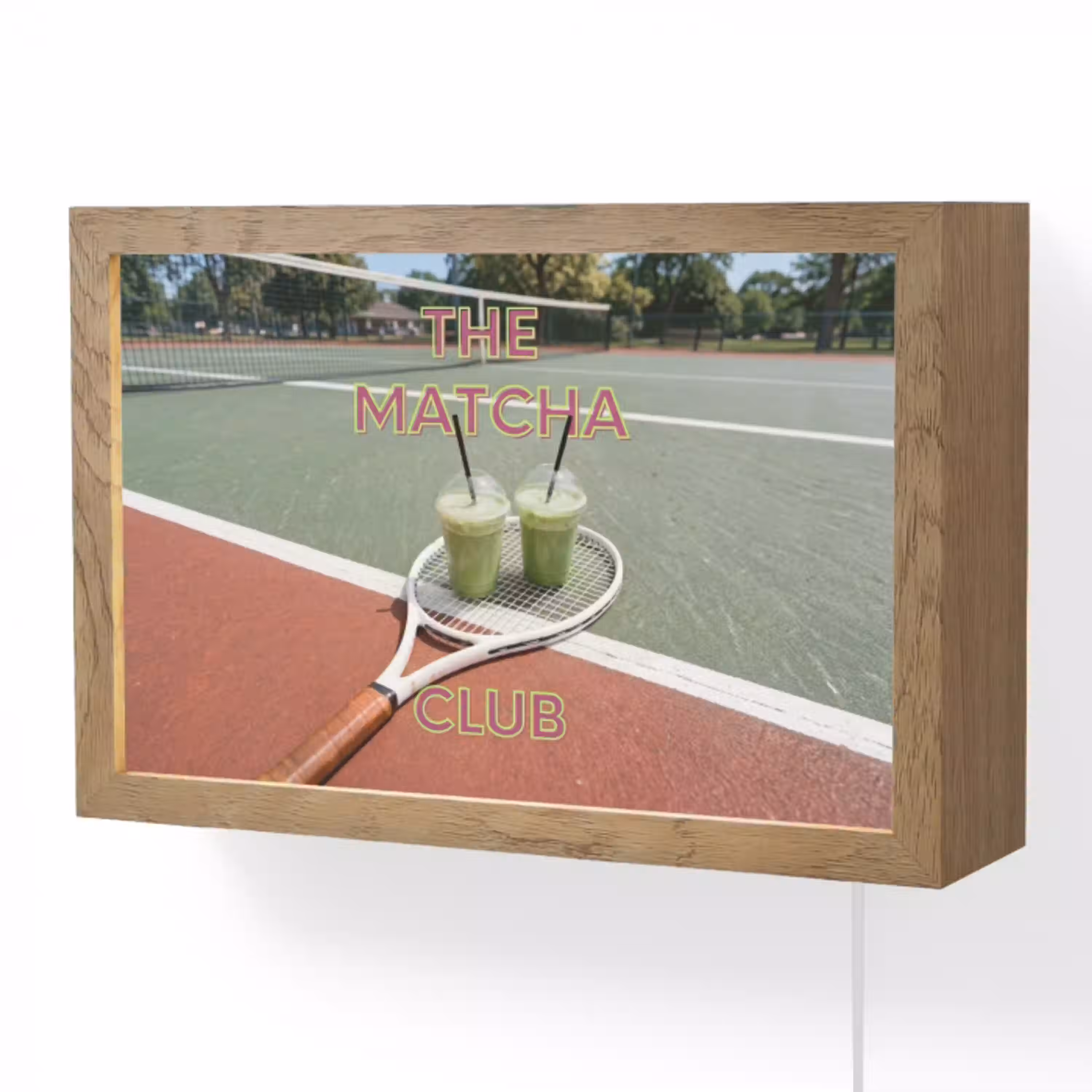 Matcha Club - Tennis - Matcha Light Box met kabel (Wandlamp) klein -3d