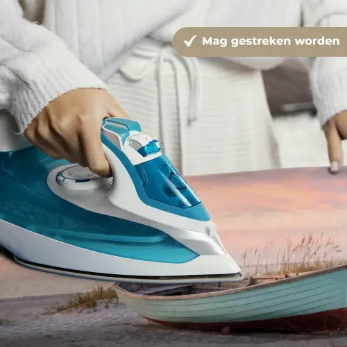 Rustiek - Roeiboot - Zandstrand Wandkleed katoen klein -sfeer9