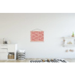 Garnalen - Stippen - Roze textielposter latten blank klein 122 -kinderkamer