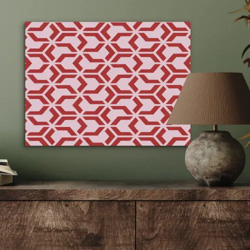 Roze - Rood - Geometrisch - Patroon PET vilt klein 837 -sfeer2