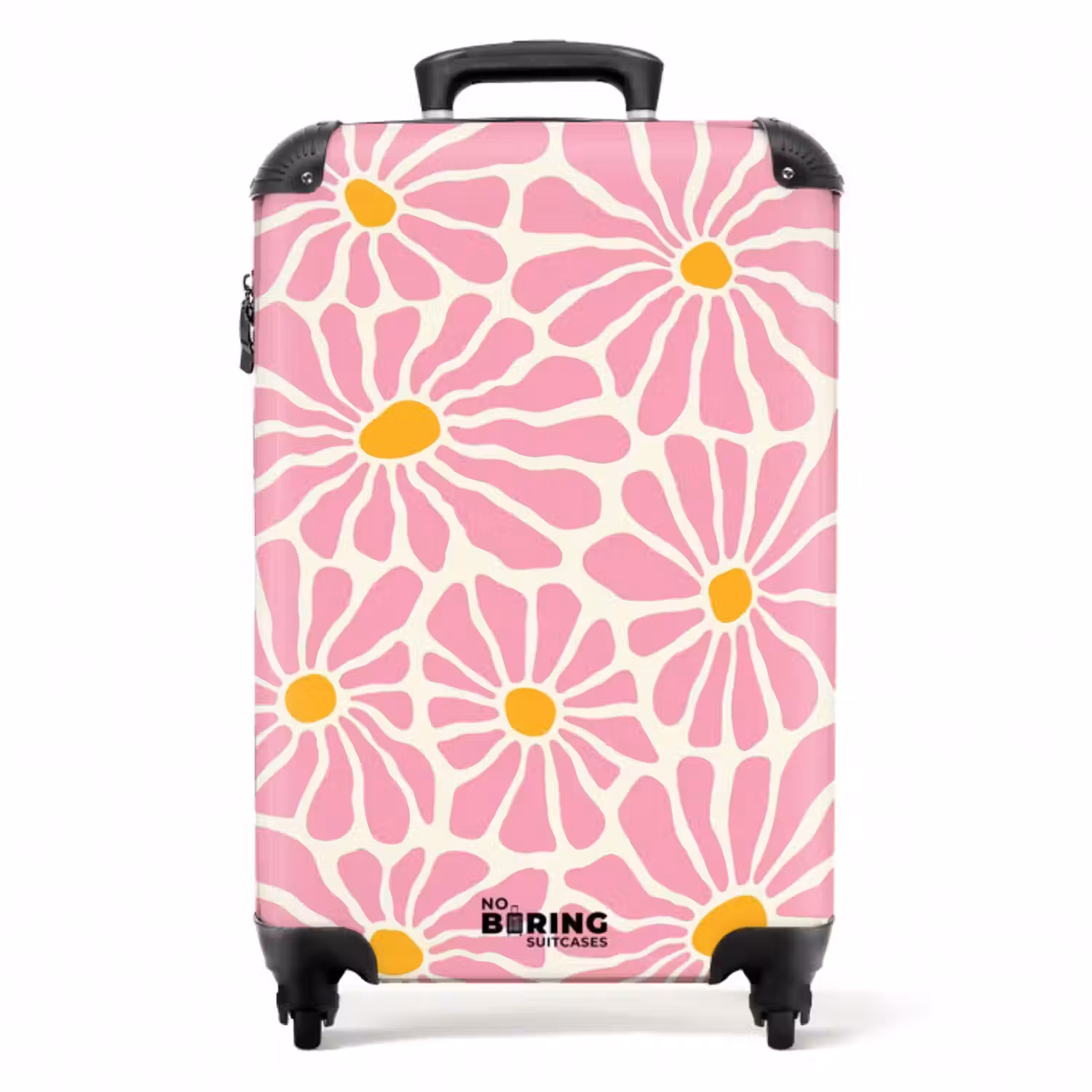 Suitcase - Pastel flowers - Pink