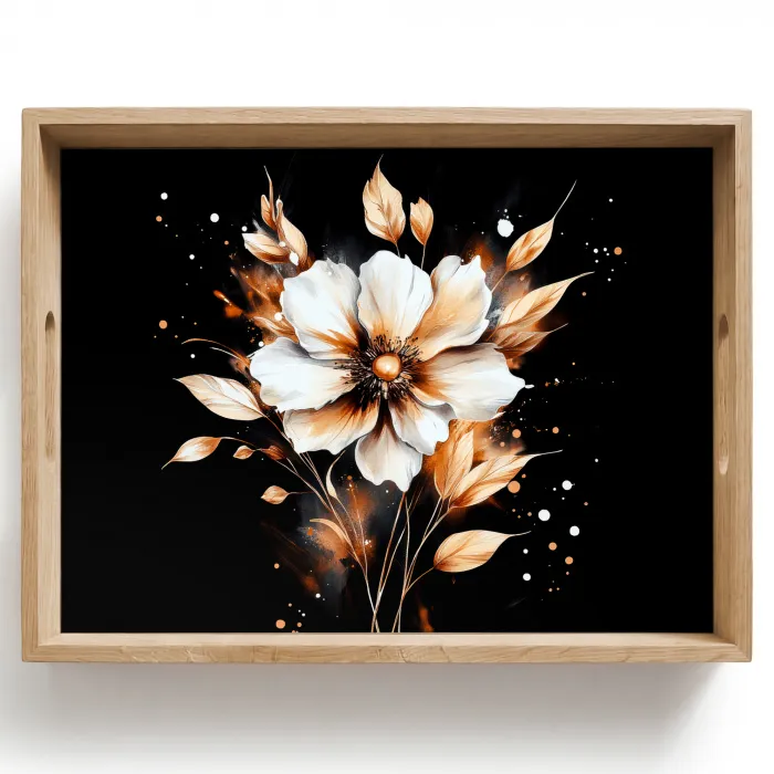Bloem - Verf - Goud - Graffiti - Modern Dienblad Rechthoek middel -z3d_shopping