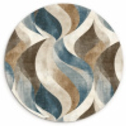 Abstract - Golven - Kleurrijk Wandcirkel kunststof plaat 5mm dik klein 188 -3d