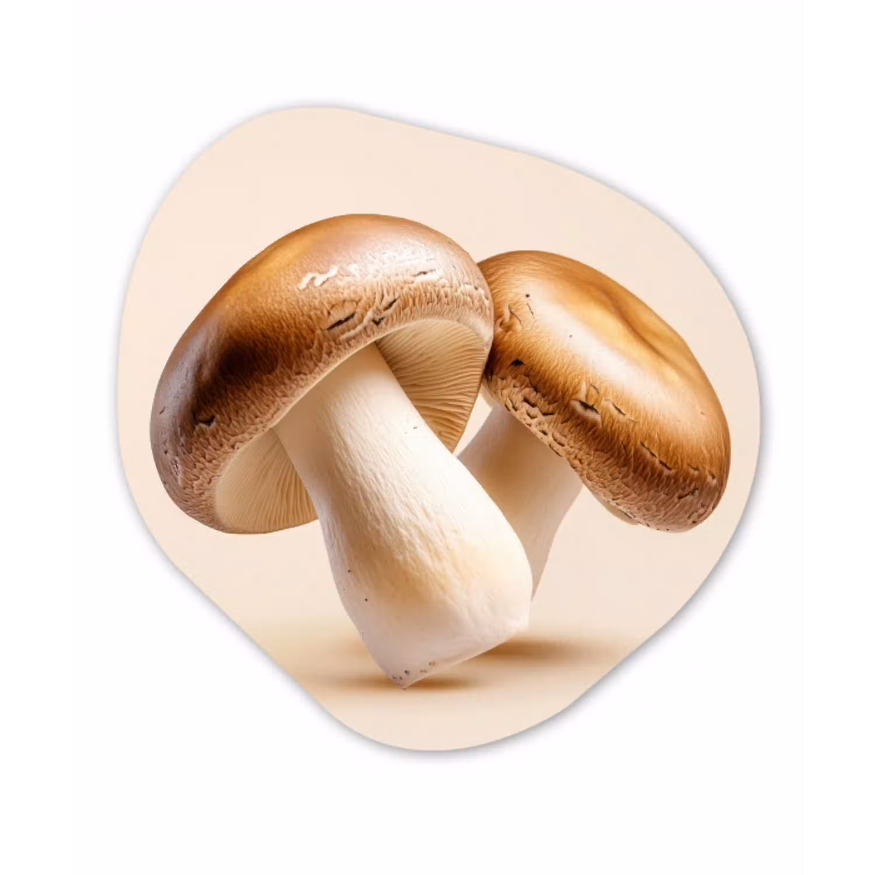 Champignons - Zacht - Beige Wandcirkel Organisch Aluminium middel -3d