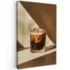 Glas - Ijskoffie - Schaduw - Bruin canvas 2cm klein -z3d